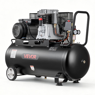 Αεροσυμπιεστής VEVOR 100L, Δεξαμενή Αεροσυμπιεστή με Ιμάντα 3KW, 226 L/min στα 6,2 Bar, Μέγιστη Πίεση 10 Bar, Φορητός σε Ρόδες για Επισκευή Αυτοκινήτων, Φούσκωμα Ελαστικών, Βαφή με Ψεκασμό, Καρφώματα Ξυλουργικής