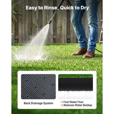 Τεχνητό γρασίδι VEVOR, χαλί από ψεύτικο γρασίδι 304,8 x 198,12 cm, ρεαλιστικό συνθετικό χαλί γκαζόν ύψους 3,5 cm, εύκολες στον καθαρισμό οπές αποστράγγισης για βεράντα, κήπο, μπαλκόνι, εξωτερική εσωτερική διακόσμηση