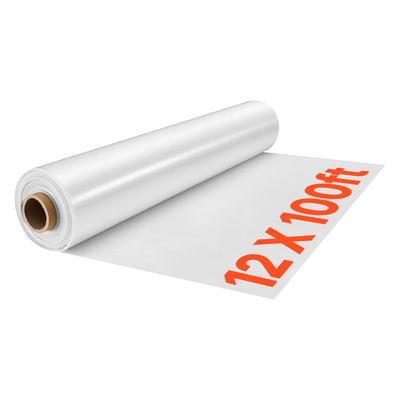 Πλαστικό φύλλο θερμοκηπίου VEVOR 3,7x30,5 m 6 Mil διαφανές φιλμ πολυαιθυλενίου, για αγροκτήματα, γεωργία, κήπο, φυτά εξωτερικού χώρου, ανθεκτικό στο νερό, ήλιο, παγετό, άνεμο, σκόνη, βαρέως τύπου, παχύ χειμερινό κάλυμμα σπιτιού