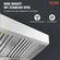 VEVOR Commercial Exhaust Hood, 6FT Food Truck Hood Exhaust, 201 Stainless Steel Concession Trailer Hood με 3 αποσπώμενο πλέγμα φίλτρου λαδιού σχήματος U, κουκούλα εξαερισμού ανθεκτικό στη σκουριά για εστιατόριο κουζίνας