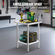 VEVOR Τραπέζι εργασίας 24 x 24 x 34 ίντσες NSF Τραπέζι εργασίας από ανοξείδωτο ατσάλι για επαγγελματική κουζίνα Prep πάγκος εργασίας 60X60X88cm με κάτω ράφι Τραπέζι εργασίας Silvery for Commercial Kitchen Restaurant