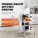 VEVOR Τραπέζι εργασίας Catering από ανοξείδωτο ατσάλι 30x36 ιντσών Επαγγελματικό τραπέζι κουζίνας με 4 τροχούς Επαγγελματικός πάγκος προετοιμασίας τροφίμων με ευέλικτο ράφι προσαρμογής για τραπέζι προετοιμασίας κουζίνας