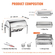 Πλήρες σετ μπουφέ για πιάτα VEVOR Roll Top Chafing, Τσάπα από ανοξείδωτο ατσάλι 8 Qt με τηγάνι πλήρους μεγέθους, Ορθογώνιος θερμαντήρας τροφοδοσίας με καπάκι, βάση τροφοδοσίας καυσίμου, για τουλάχιστον 8 άτομα