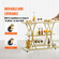 VEVOR Bar Cart Gold, 3 επιπέδων Home Bar Cart σε ρόδες που κλειδώνουν, Rolling Cart Alcohol with Tempered Glass Rail Guarddrail Wine Rack, Modern Cart Wine for Home Kitchen Training and σαλόνι