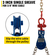 VEVOR 2ton Snatch Block with Chain, 4400 lbs Capacity Snatch Block Rigging, 3&#039;&#039; Single Sheave Block με περιστρεφόμενο άγκιστρο, G70 Chain, Fit 3/8&#039;&#039; Wire Cable Heavy Duty for Pulling Wrecker Roll Back Recovery
