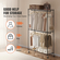 Βάση ρούχων VEVOR Heavy Duty, ράφι ρούχων κυλιόμενο με 3 στρώσεις αποθήκευσης, 2 ράβδους και 2 ζευγάρια πλαϊνούς γάντζους, Ρυθμιζόμενο ύψος ντουλάπα για κρεμασμένα ρούχα, χωρητικότητα φόρτωσης 400 λίβρες