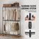 Βάση ρούχων VEVOR Heavy Duty, ράφι ρούχων κυλιόμενο με 3 στρώσεις αποθήκευσης, 2 ράβδους και 2 ζευγάρια πλαϊνούς γάντζους, Ρυθμιζόμενο ύψος ντουλάπα για κρεμασμένα ρούχα, χωρητικότητα φόρτωσης 400 λίβρες