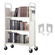Καλάθι βιβλίων VEVOR, 330 lbs Library Cart, 31,1&quot; x 15,2&quot; x 49,2&quot; Rolling Book Cart, Επίπεδα ράφια σε σχήμα L μονής όψης με ρόδες 4 ιντσών που κλειδώνουν για οικιακά ράφια γραφείου και σχολείου, Book Truck σε λευκό