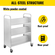 VEVOR Book Cart, 200lbs Library Cart, Rolling Book Cart 35x19x49 Inch Ράφια με κλίση διπλής όψης σχήματος W με ρόδες 4 ιντσών που κλειδώνουν, για ράφια σπιτιού γραφείου και φορτηγό σχολικών βιβλίων σε λευκό χρώμα