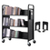 Καλάθι βιβλίων VEVOR, 330 lbs Library Cart, 39,4&quot; x 20,1&quot; x 49,2&quot; Rolling Book Cart, διπλής όψης σχήματος W με κλίση ράφια με ρόδες 4 ιντσών που κλειδώνουν για ράφια στο σπίτι Σχολείο γραφείου, Book Truck σε μαύρο χρώμα