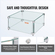 VEVOR Gas Fire Pit Wind Guard for Square Fire Table, 380 x 380 x 180 mm Clear Tempered Wind Guard for Firepits, 8mm πάχους τετράγωνη γυάλινη ασπίδα, γυάλινο πάνελ με σκληρό γωνιακό βραχίονα και πόδια