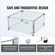 VEVOR Gas Fire Pit Wind Guard για τετράγωνο τραπέζι πυρκαγιάς, 493 x 493 x 191 mm Clear Tempered Wind Guard for Firepits, 8mm πάχους τετράγωνη γυάλινη ασπίδα, γυάλινο πάνελ με σκληρό γωνιακό βραχίονα και πόδια