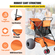 VEVOR Beach Wonder Wheeler, 12&quot; τροχοί παντός εδάφους με μπαλόνι, 350 lbs Cart Beach for Sand, Beach Buggy με θήκη για σαγιονάρες, τσάντα αποθήκευσης, 2 θήκες για καρέκλες παραλίας, πορτοκαλί