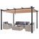 VEVOR 10&#039;x13&#039; Outdoor Retractable Pergola with Sun Shade Canopy Αλουμινίου Μπεζ