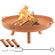 Μπολ VEVOR Fire Pit, 30 ιντσών βαθύ στρογγυλό μπολ από ανθρακούχο χάλυβα, καύση ξύλου για εξωτερικά αίθρια, αυλές και κάμπινγκ, με τρύπα αποστράγγισης, φορητές λαβές και ραβδί καυσόξυλου, καφέ