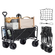 VEVOR Πτυσσόμενο πτυσσόμενο βαγόνι, 3 cu.ft Beach Wagon Cart με τροχούς παντός εδάφους, Heavy Duty Folding Wagon Cart χωρητικότητας 350 lbs με θήκες ποτών, Αθλητικό βαγόνι για κάμπινγκ, αγορές, κήπος