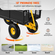 VEVOR Steel Garden Cart, Heavy Duty 500 lbs, με αφαιρούμενες πλευρές πλέγματος για μετατροπή σε επίπεδη επιφάνεια, Utility μεταλλικό βαγόνι με περιστρεφόμενη λαβή 180° και ελαστικά 10 in, ιδανικό για κήπο, αγρόκτημα, αυλή