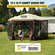 VEVOR Pop-up Camping Gazebo Camping Canopy Shelter 6 όψεων 12&#039; x 12&#039; Sun Shade