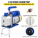 VEVOR 1,5 γαλόνι (6,8 L) 3CFM 1/4HP Θάλαμος κενού , Αντλία κενού ψυκτικού HVAC Μονοστάδιο Αντλία κενού κλιματιστικού Περιστρεφόμενο πτερύγιο Αντλία κενού A/C Αντλία κενού