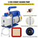 VEVOR 3 CFM 1/4HP Μονοβάθμια αντλία κενού, 3 γαλόνια (13 λίτρα) κιτ θαλάμου κενού, κιτ ψύξης A/C HVAC