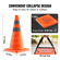VEVOR Safety Cones, 4 Pack 18 ιντσών πτυσσόμενοι κώνοι κυκλοφορίας, κατασκευαστικοί κώνοι με ανακλαστικά κολάρα, φαρδιά βάση και τσάντα αποθήκευσης, για έλεγχο κυκλοφορίας, εκπαίδευση οδήγησης, χώροι στάθμευσης