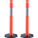 VEVOR Traffic Delineator Post Cones, 2 Pack, Traffic Safety Delineator Barrier with 16,93 x 16,93 in Rubber Base, for Traffic Control Προειδοποίηση Εξωτερική εσωτερική χρήση Χώρος στάθμευσης Κατασκευή Προσοχή Δρόμοι