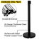 VEVOR Crowd Control Barriers Line Dividers 4PCS Μαύροι πόλοι με ένα πλαίσιο πινακίδας