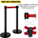 VEVOR Crowd Control Barriers Line Dividers 4PCS Μαύροι πόλοι με ένα πλαίσιο πινακίδας
