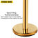 VEVOR Stanchion Post Barriers 4-σετ διαχωριστικά γραμμής, ορθοστάτες από ανοξείδωτο χάλυβα με 6,6 κόκκινες αναδιπλούμενες ζώνες, ορθοστάτες με πλαίσιο μίας πινακίδας, 34,6 ορθοστάτες ασφαλείας ουράς (χρυσός)