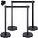 VEVOR Crowd Control Stanchion, Σετ 4 τεμαχίων Stanchion Set, Stanchion Set με 6,6 ft/2 m Μαύρη ανασυρόμενη ζώνη, μαύρο φράγμα ελέγχου πλήθους με σκυρόδεμα και μεταλλική βάση – Συναρμολόγηση Easy Connect