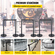 VEVOR Crowd Control Stanchion, Σετ 6 τεμαχίων Stanchion Set, Stanchion Set με 6,6 ft/2 m Μαύρη ανασυρόμενη ζώνη, Μαύρο φράγμα ελέγχου πλήθους με σκυρόδεμα και μεταλλική βάση – Συναρμολόγηση Easy Connect