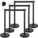 VEVOR Crowd Control Stanchion, Σετ 6 τεμαχίων Stanchion Set, Stanchion Set με 6,6 ft/2 m Μαύρη ανασυρόμενη ζώνη, Μαύρο φράγμα ελέγχου πλήθους με σκυρόδεμα και μεταλλική βάση – Συναρμολόγηση Easy Connect