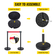 VEVOR Crowd Control Stanchion, Σετ 6 τεμαχίων Stanchion Set, Stanchion Set w/ 6,6 ft/2 m Red Retractable Belt, Black Crowd Control Barrier με λαστιχένια βάση – Συναρμολόγηση Easy Connect για έλεγχο του πλήθους