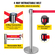 VEVOR Crowd Control Stanchion, Σετ 6 τεμαχίων Stanchion Set, Stanchion Set w/ 6,6ft/2m Κόκκινη ανασυρόμενη ζώνη, Ασημί φράγμα ελέγχου πλήθους με στιβαρή λαστιχένια βάση–Σύστημα εύκολης σύνδεσης για έλεγχο πλήθους