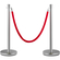 VEVOR Crowd Control Stanchion Stanchion Σετ 2 τεμαχίων με κόκκινο βελούδινο σχοινί