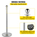 VEVOR 6PCS Red Rope Stanchion Silver Post Crowd Control Queue Line Barrier