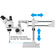 VEVOR 3.5X-90X Simul-Focal Stereo Microscope 360° Swiveling Trinocular Stereo Microscope with Dual Arm Boom