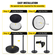 VEVOR Crowd Control Stanchion, σετ Stanchion 8 τεμαχίων, με μαύρη ανασυρόμενη ζώνη 6,6 ft/2 m, μαύρο φράγμα ελέγχου πλήθους με σκυρόδεμα και μεταλλική βάση, συναρμολόγηση Easy Connect