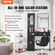 VEVOR Salon Station, Wall Mount Barber Salon Station for Hair Stylist, σετ επίπλων Beauty Spa, 1 ντουλάπι αποθήκευσης, 3 Cubbies και 2 συρτάρια (ένα που κλειδώνει), μαύρο
