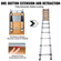 VEVOR Attic Ladder Telescoping, χωρητικότητας 350 λιβρών, 39,37&quot; x 23,6&quot;, προέκταση αλουμινίου πολλαπλών χρήσεων, ελαφριά και φορητή, ταιριάζει σε ύψη οροφής 9,8&#039;-10,5&#039;, άνετη πρόσβαση στη βάση της σοφίτας σας