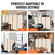 VEVOR Room Divider 4 Panels Fabric Room Privacy Screen for Office Bedroom Beige
