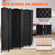 VEVOR 6 Panel Room Divider Χειροποίητη υφασμένη πτυσσόμενη οθόνη προστασίας προσωπικών δεδομένων με μαύρους μεντεσέδες