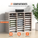 VEVOR Wood Literature Organizer File Sorter Στήριγμα αποθήκευσης χαρτιού 27 υποδοχές Γκρι