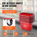 VEVOR Plastic Rolling Trolley Shopping Basket On Wheels 6PCS 39L with Handle Red