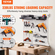 VEVOR Pegboard Wall Organizer 32&quot; x 32&quot;, 330LBS Loading Garage Metal Pegboard Organizer Wall Mount, 25PCS Tool Storage Kit με 2 μανταλάκια, γάντζους, δοχεία αποθήκευσης, ράφια ραφιών για κατάστημα γκαράζ αποθήκης