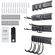 VEVOR Garage Tool Organizer, 600 lbs Max Load Capacity, Wall Mount Yard Garden Storage Rack Organization Heavy Duty με 10 ρυθμιζόμενους γάντζους και 4 ράγες, για εργαλεία κήπου, φτυάρια, ψαλίδια και σωλήνες