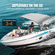 Κάλυμμα σκάφους VEVOR 4 Bow Bimini, 900D Πολυεστερικός θόλος με σκελετό από κράμα αλουμινίου 1&quot;, Αδιάβροχο και αντηλιακό, Περιλαμβάνει μπότα αποθήκευσης, 2 κοντάρια στήριξης, 4 ιμάντες, 8&#039;L x 54&quot;H x 91&quot;-96&quot;W, ελαφρύ Γκρί