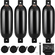 VEVOR Boat Fenders, 5,5&quot; x 20&quot; Boat Fampers for Docking, Φουσκωτό ραβδωτό φτερό με κεντρικές τρύπες, Marine Boat Dock Fender Fender με αντλία αέρα, 4 βελόνες και 4 σχοινιά και τσάντα αποθήκευσης, μαύρο