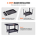 VEVOR Utility Service Cart, 2 Shelf 550LBS Heavy Duty Plastic Rolling Utility Cart με περιστρεφόμενους τροχούς 360° (2 με φρένα), μεγάλο ράφι με χείλη, εργονομική λαβή αποθήκευσης για αποθήκη/Γκαράζ/Καθαρισμό