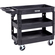 VEVOR Utility Service Cart, 3 Shelf 550LBS Heavy Duty Plastic Rolling Utility Cart με περιστρεφόμενους τροχούς 360° (2 με φρένα), ράφι μεσαίου χείλους, εργονομική λαβή αποθήκευσης για αποθήκη/Γκαράζ/Καθαρισμό